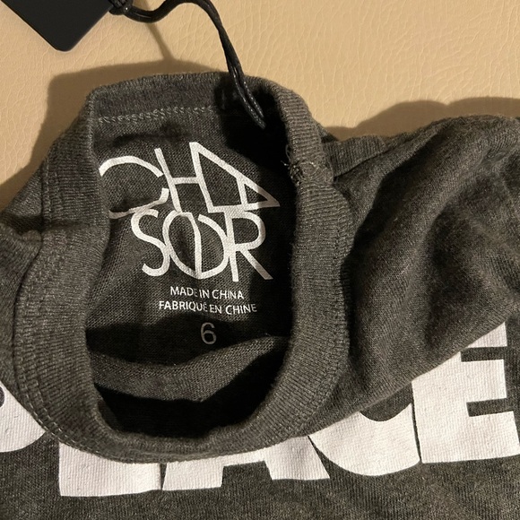 Chaser Brand Gray PEACE shirt size 6 NWT - Picture 3 of 3